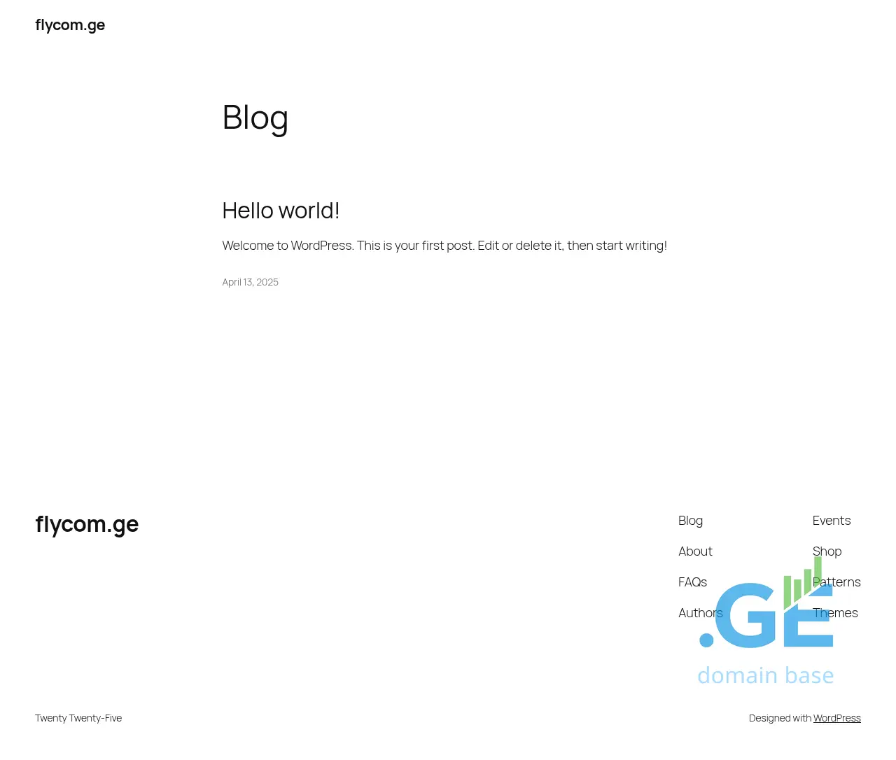 Screenshot of the site flycom.ge