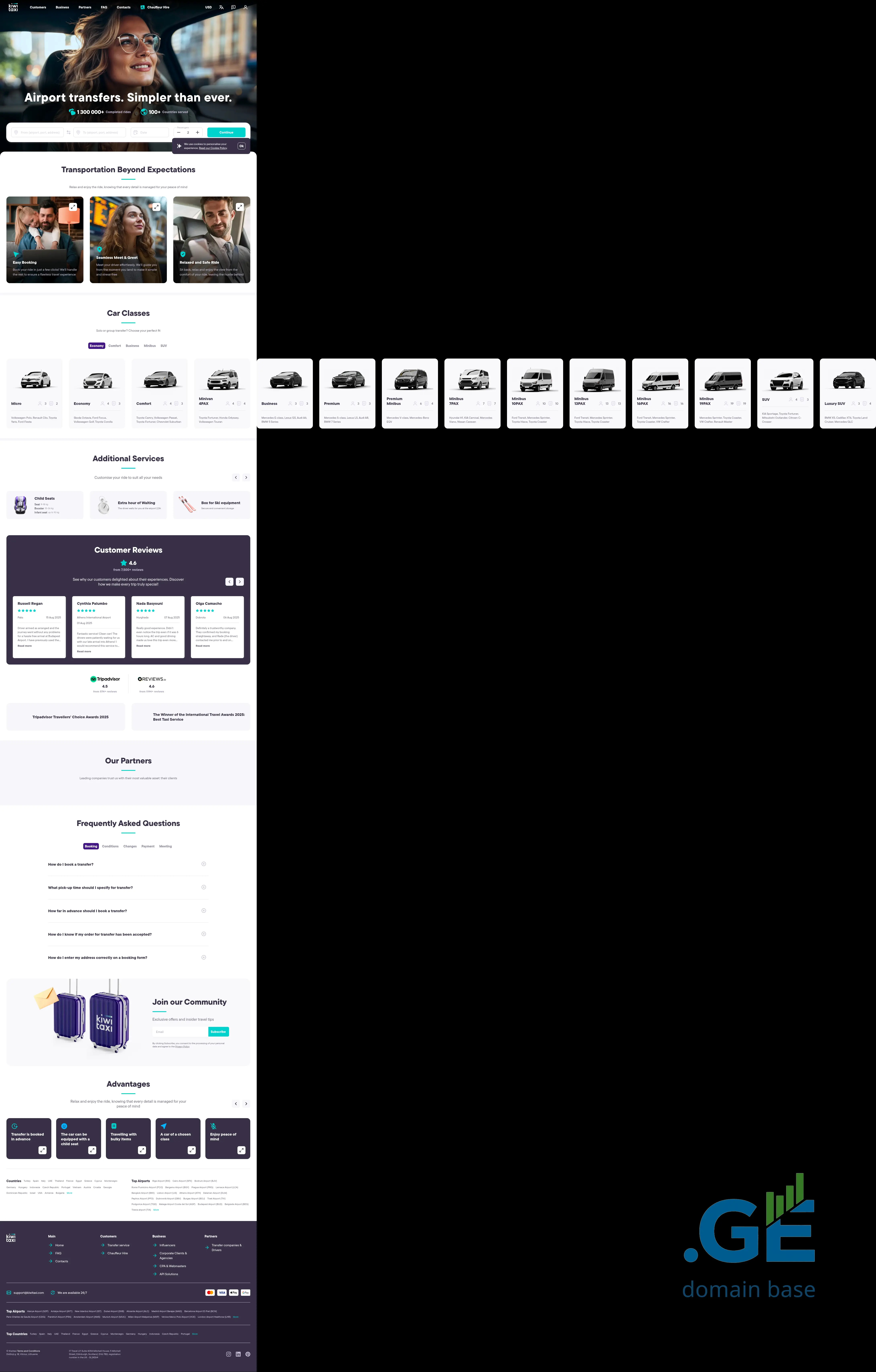 Screenshot of the site flytaxi.ge