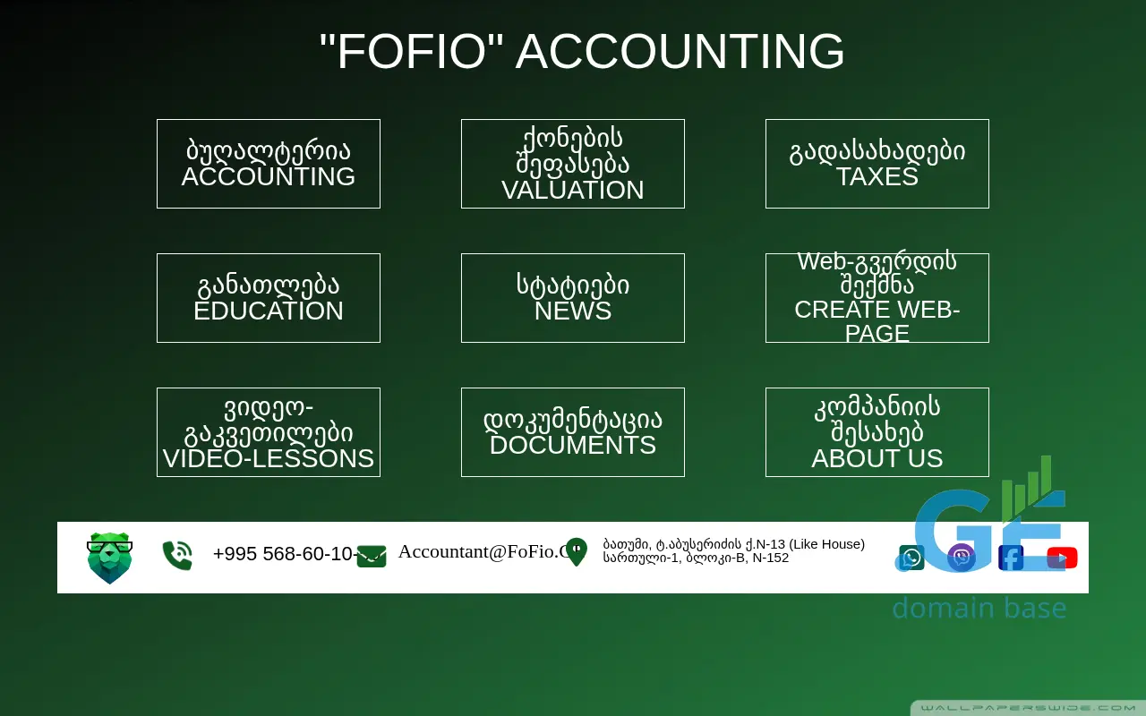 Screenshot of the site fofio.ge
