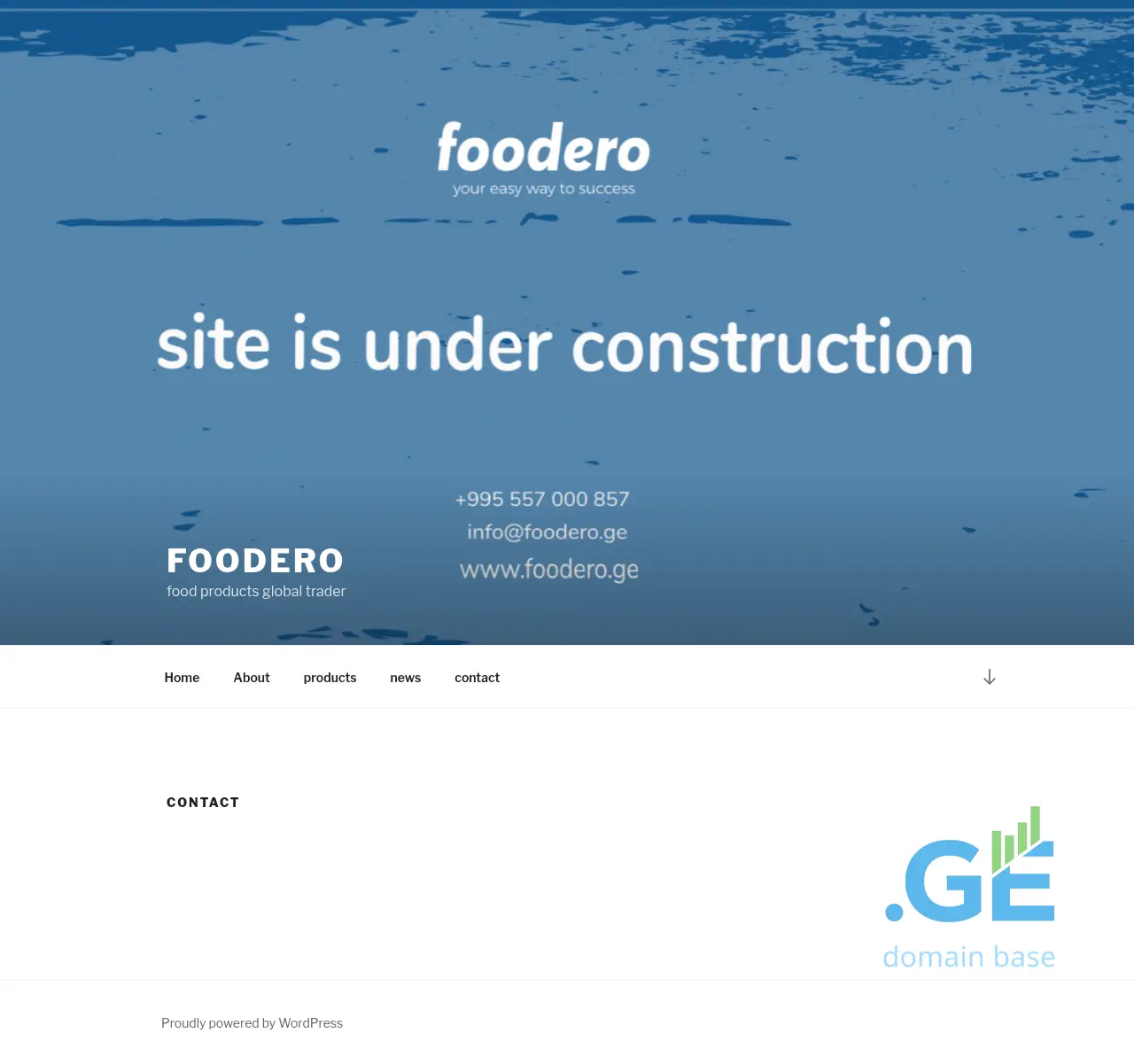 Screenshot of the site foodero.ge