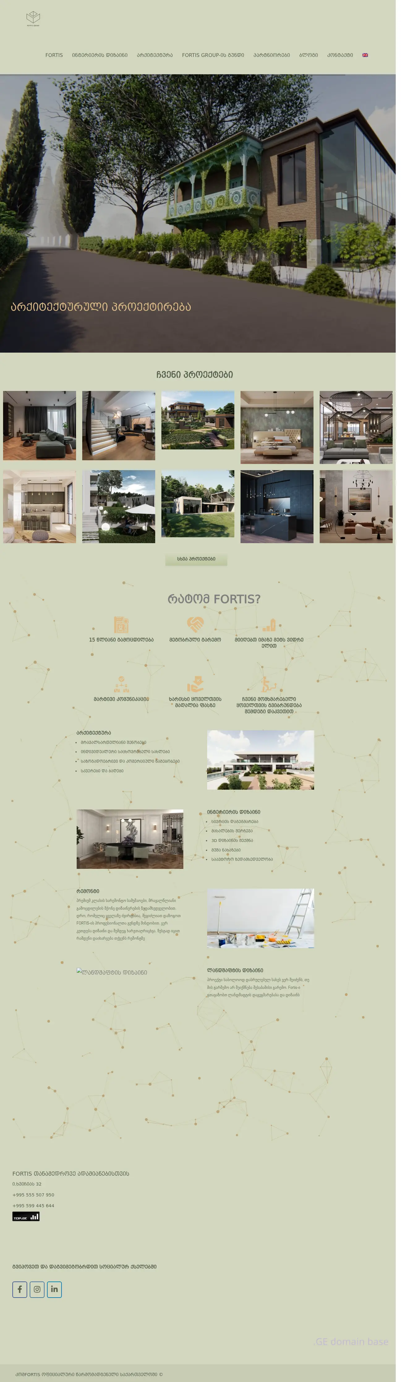 Screenshot of the site fortis.ge