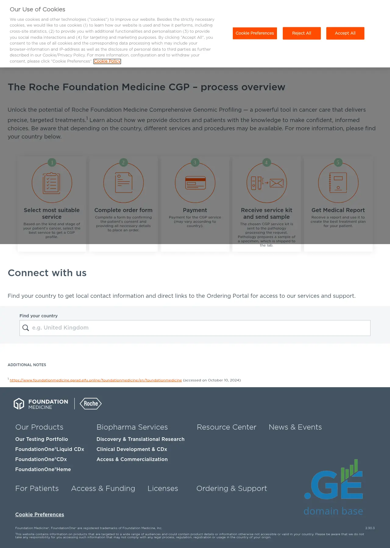 Screenshot of the site foundationmedicine.ge