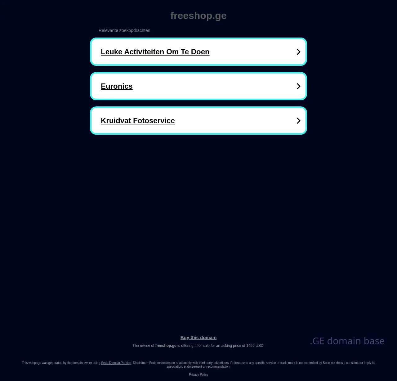 Screenshot of the site freeshop.ge