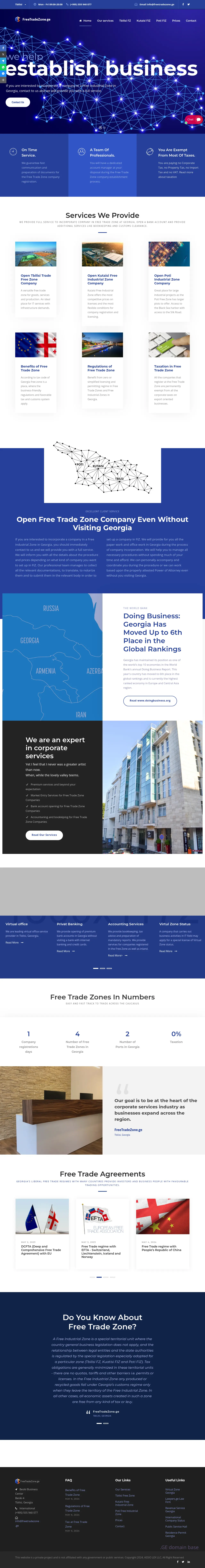 Screenshot of the site freetradezone.ge