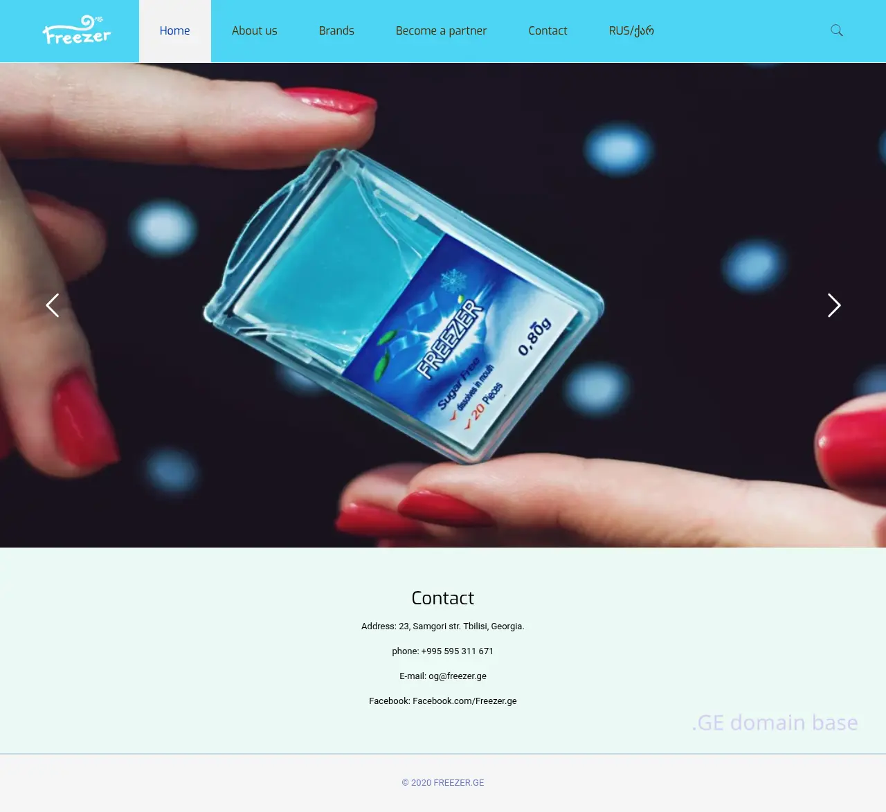Screenshot of the site freezer.ge