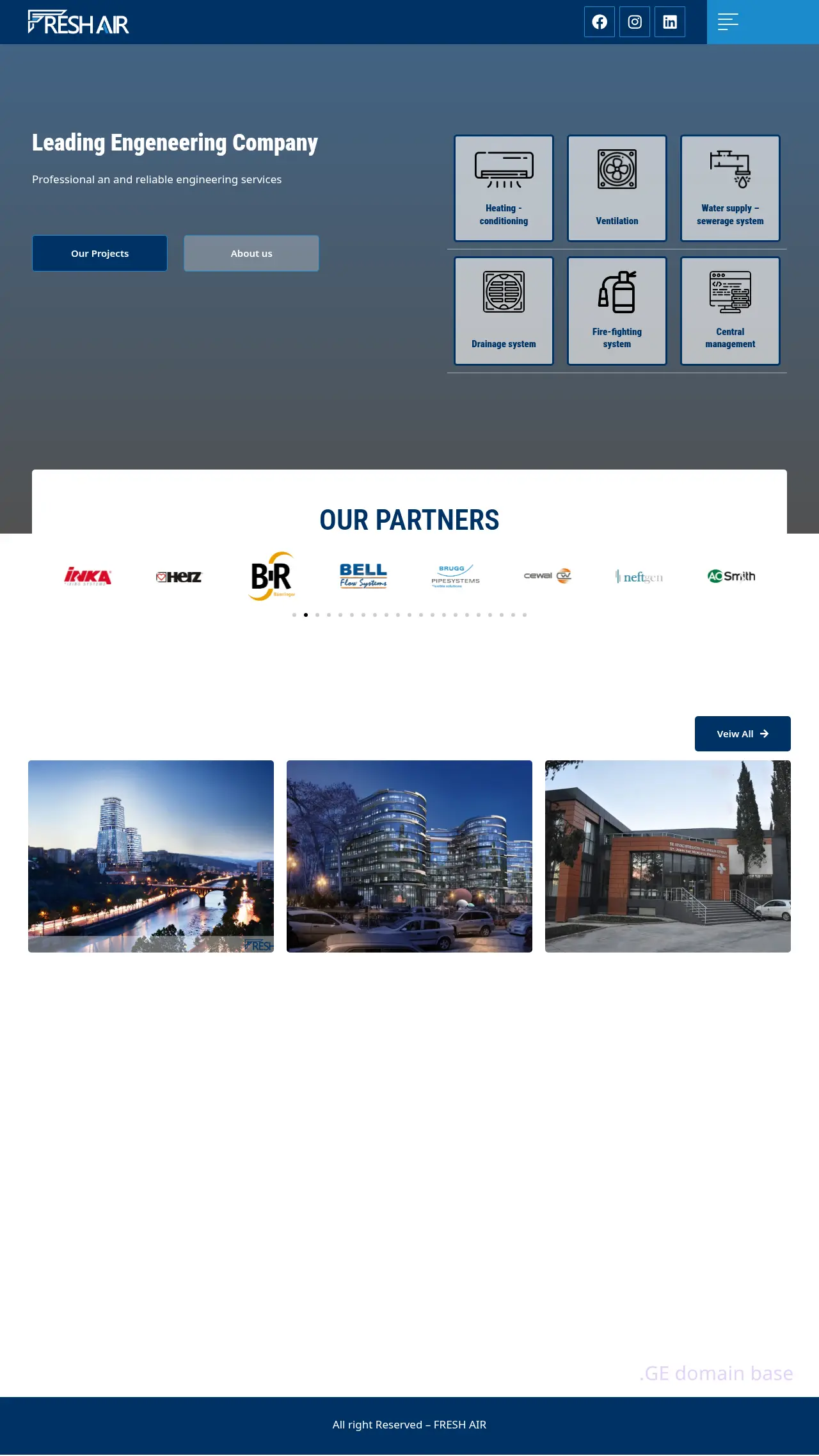 Screenshot of the site freshair.ge
