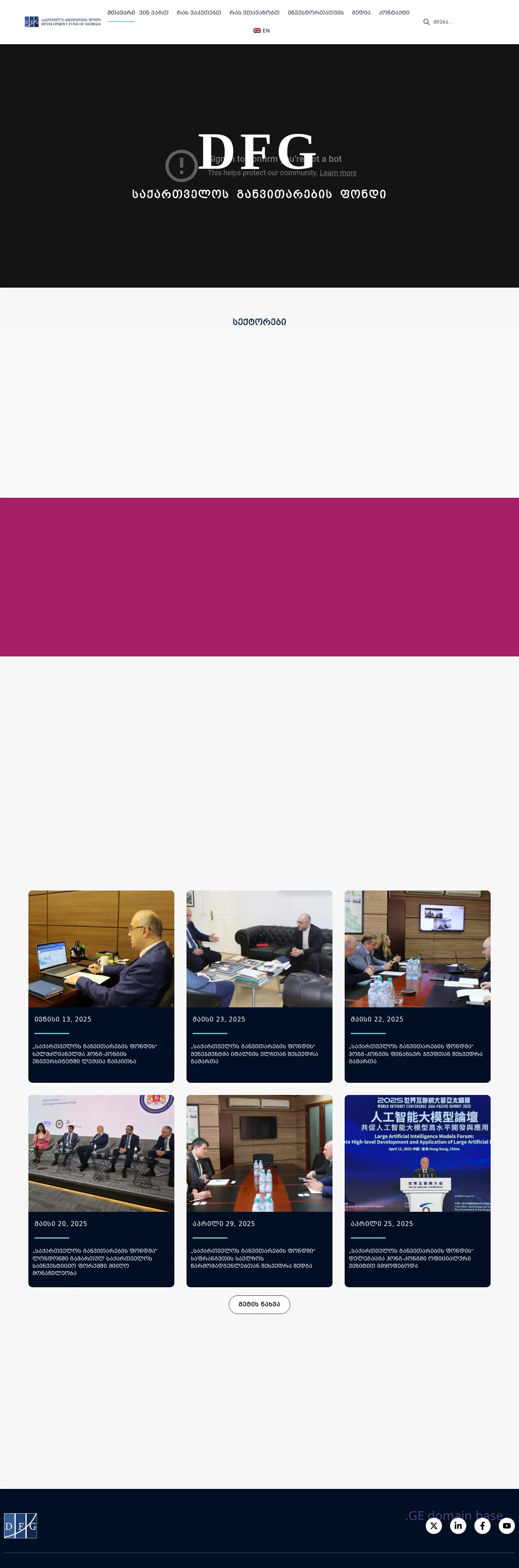 Screenshot of the site fund.ge