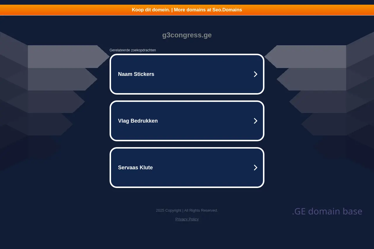 Screenshot of the site g3congress.ge