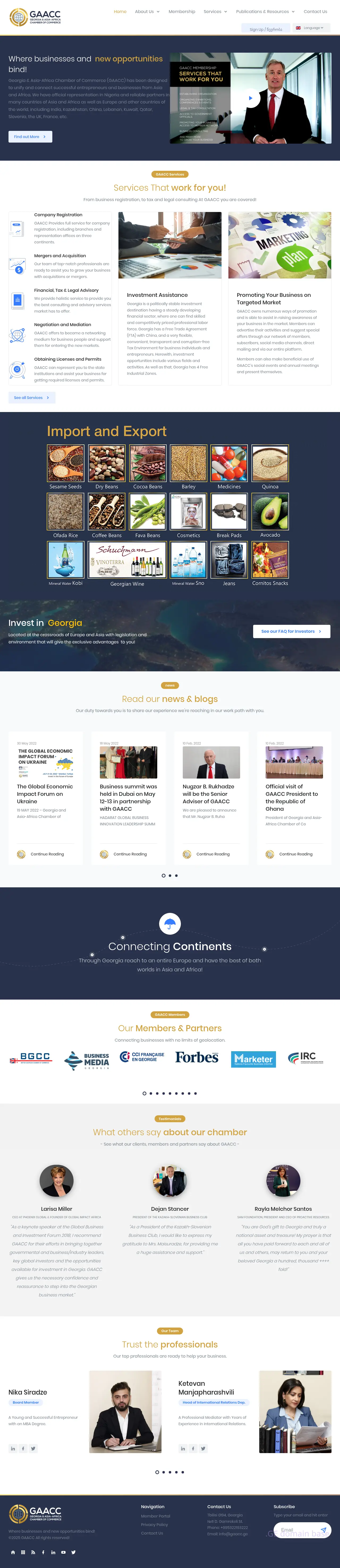 Screenshot of the site gaacc.ge
