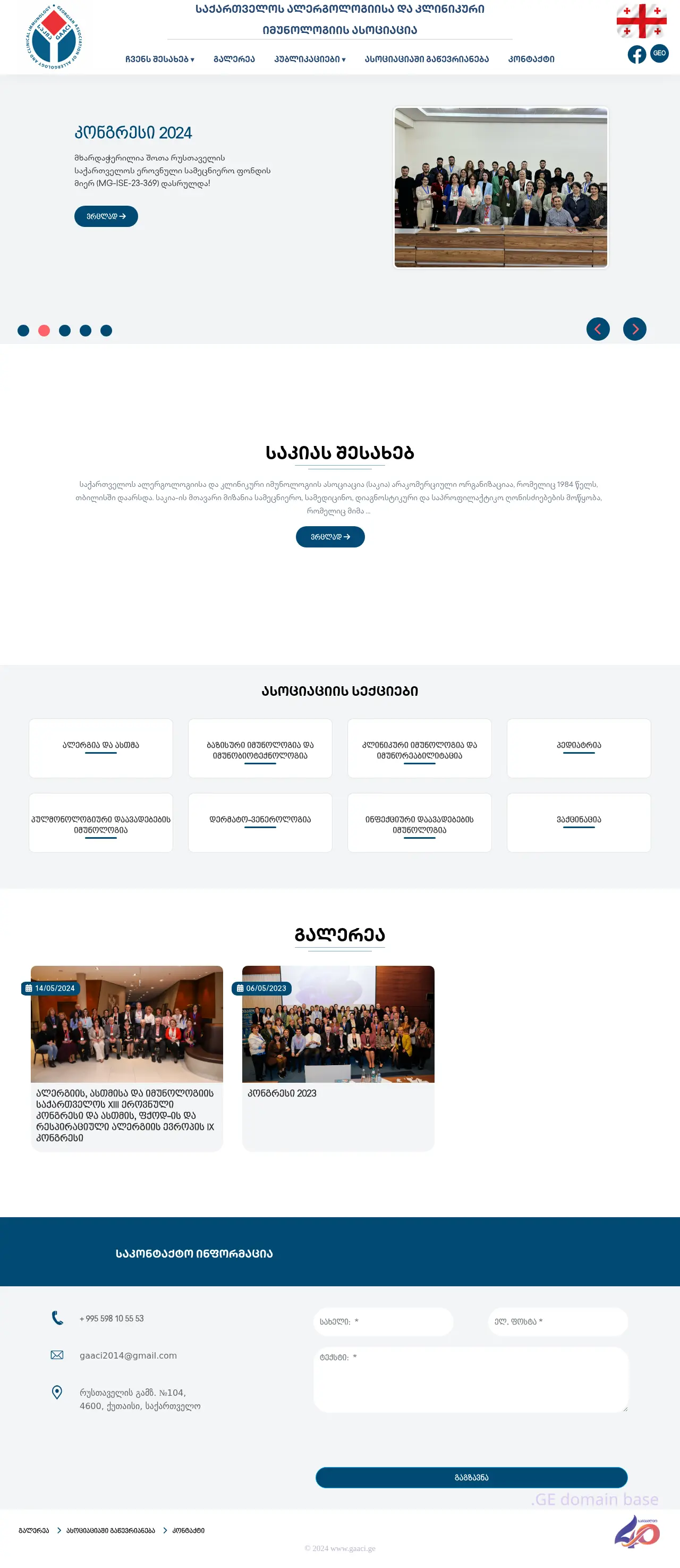Screenshot of the site gaaci.ge