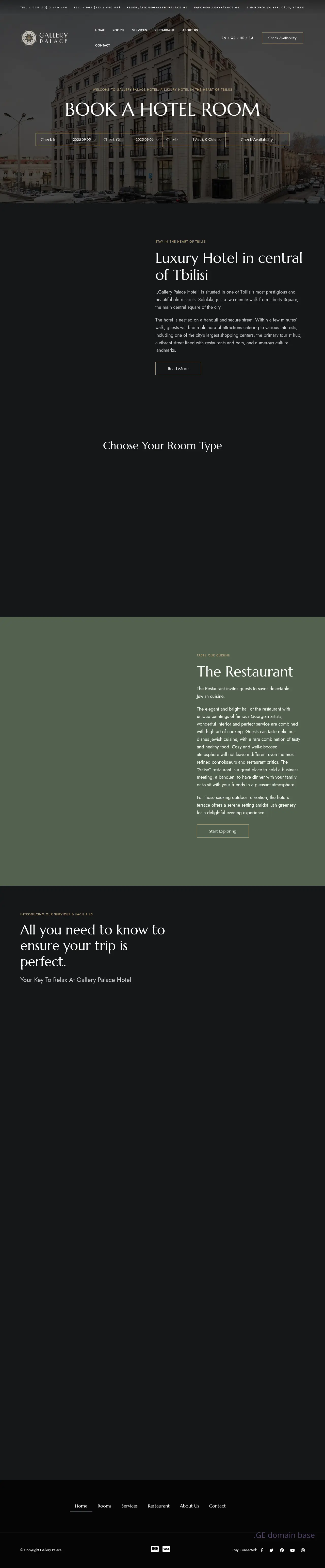 Screenshot of the site gallerypalace.ge