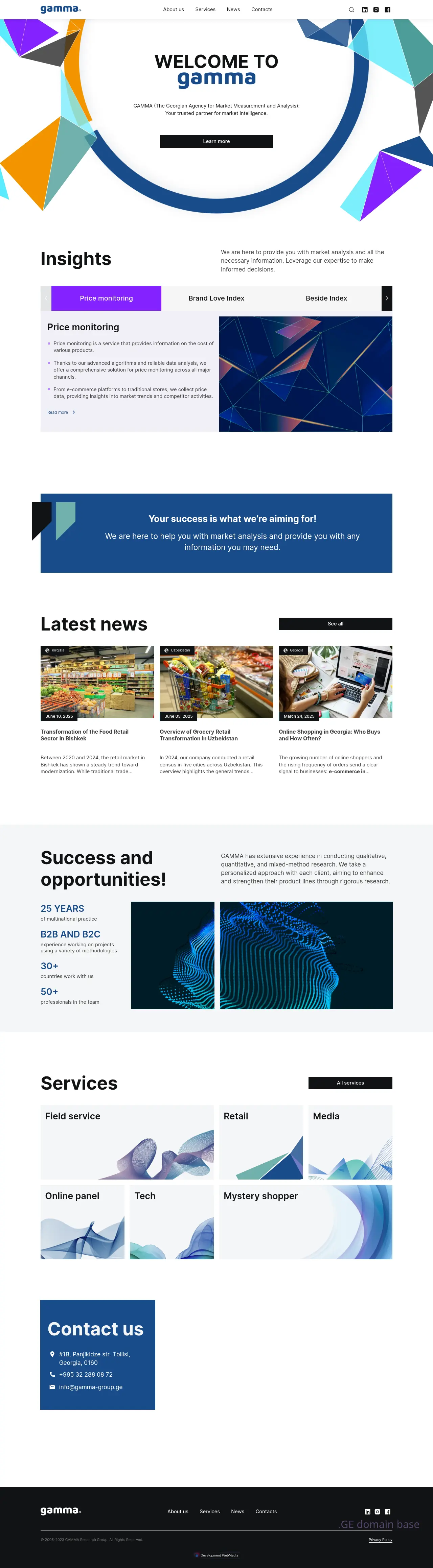 Screenshot of the site gammaresearch.ge