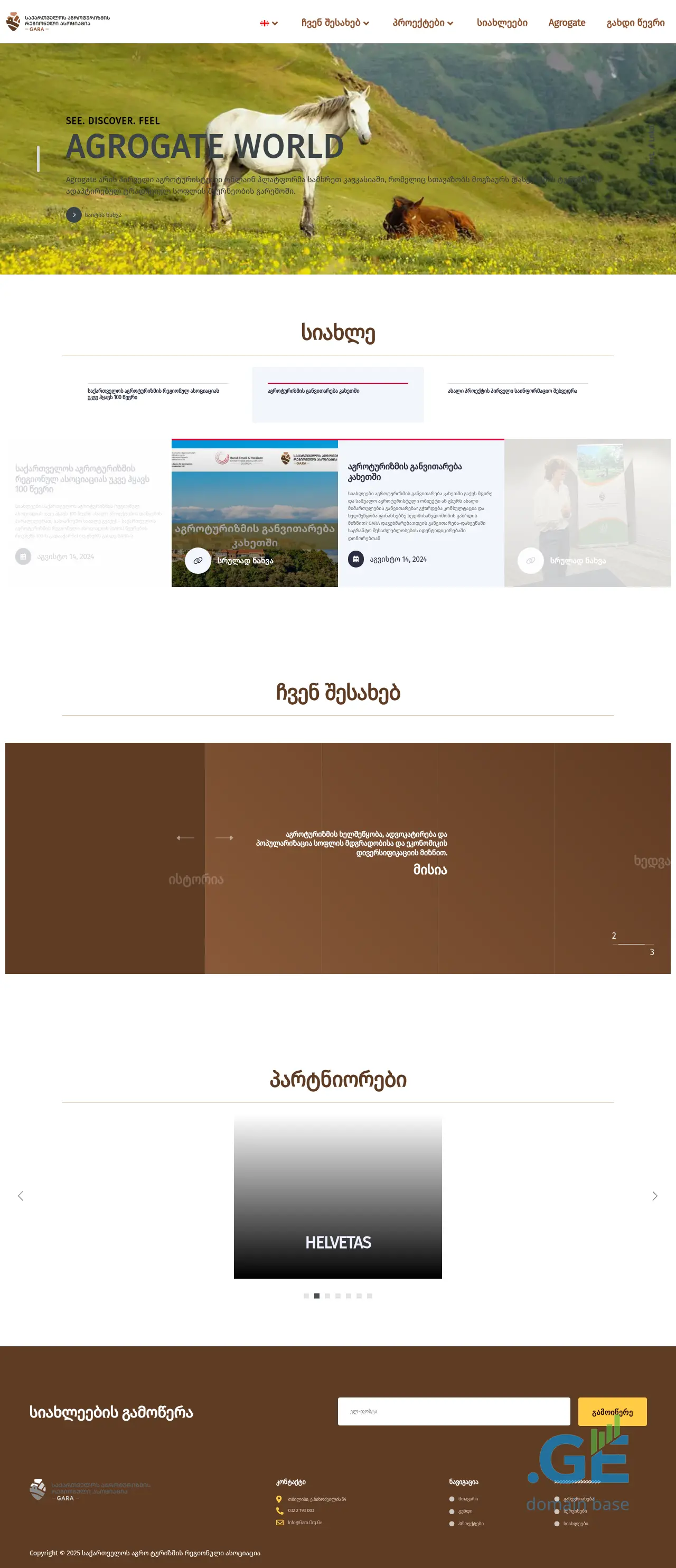 Screenshot of the site gara.org.ge