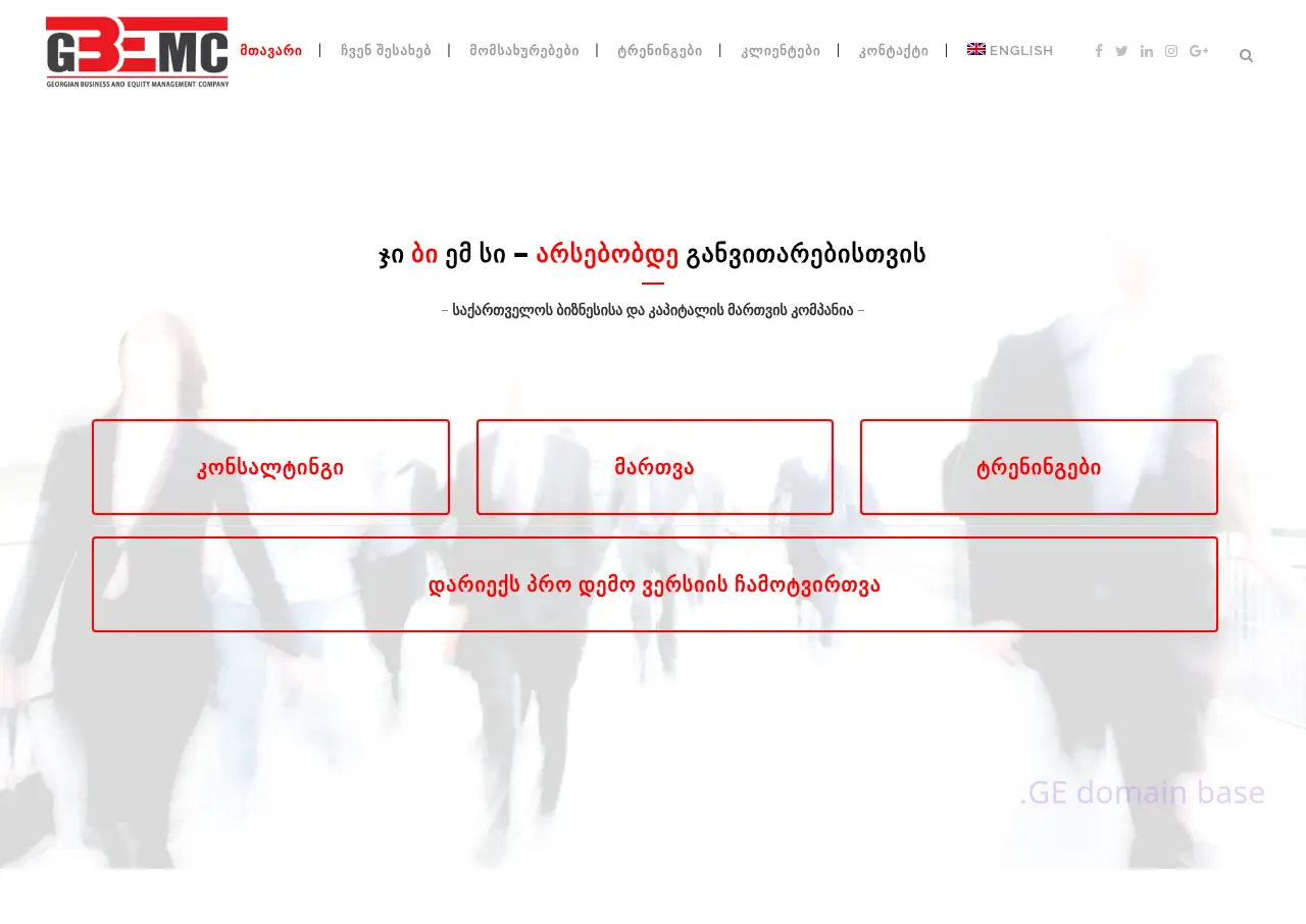 Screenshot of the site gbemc.ge