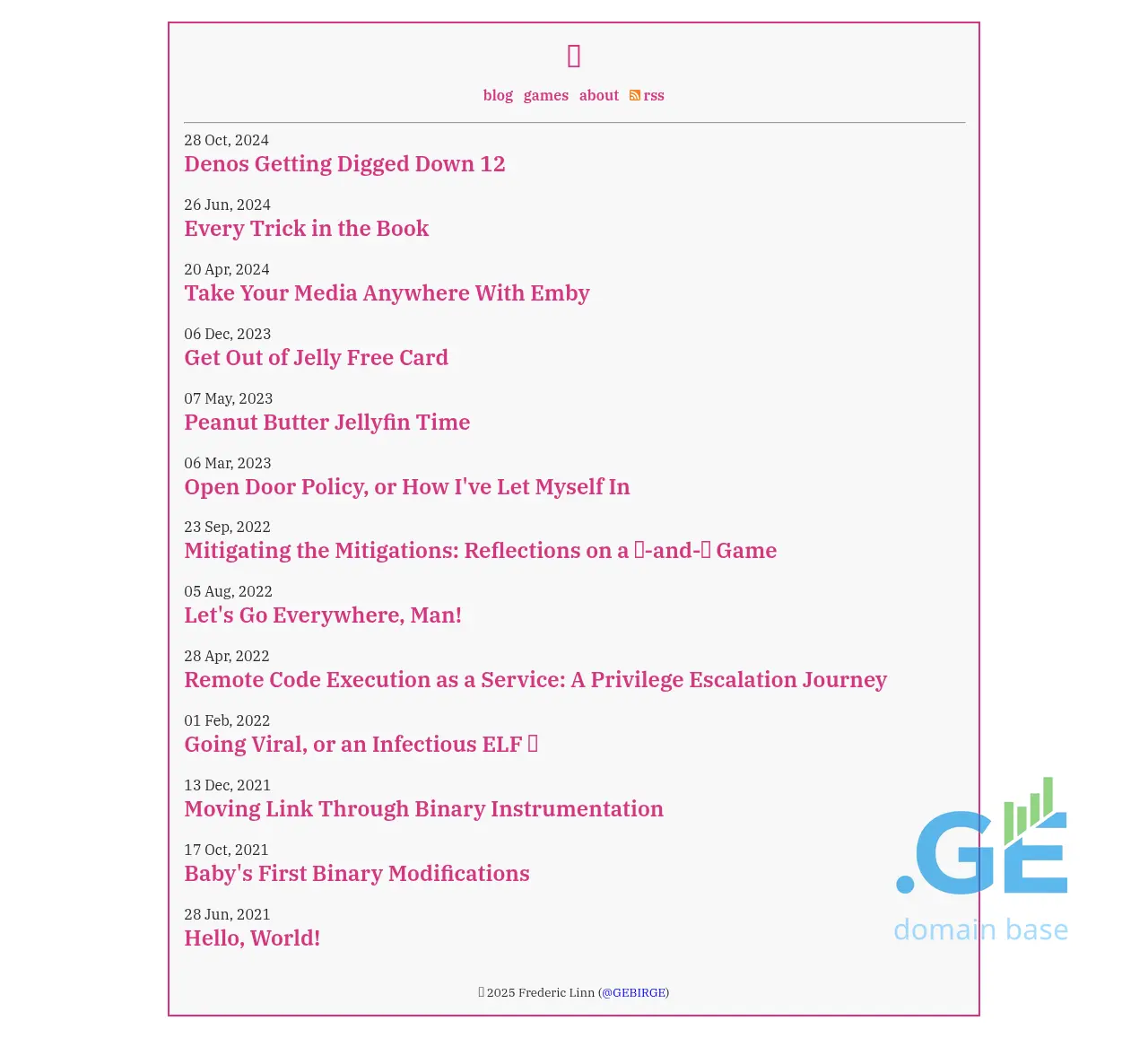 Screenshot of the site gebir.ge