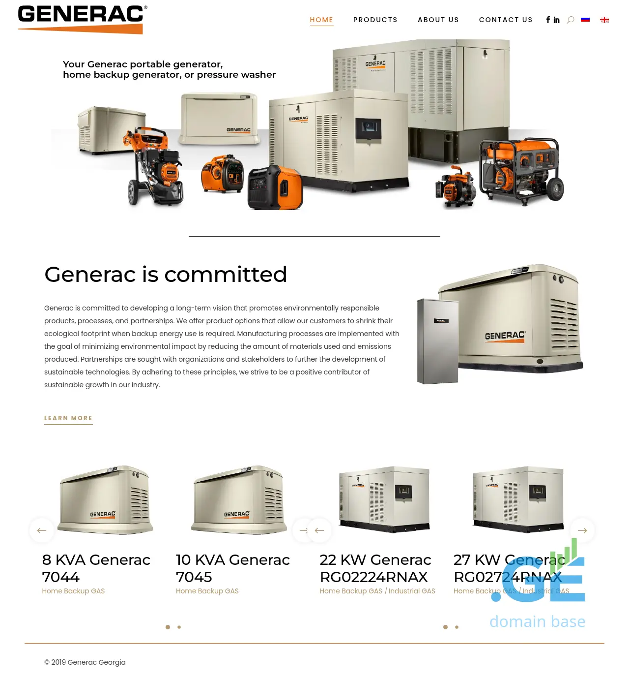 Screenshot of the site generac.ge