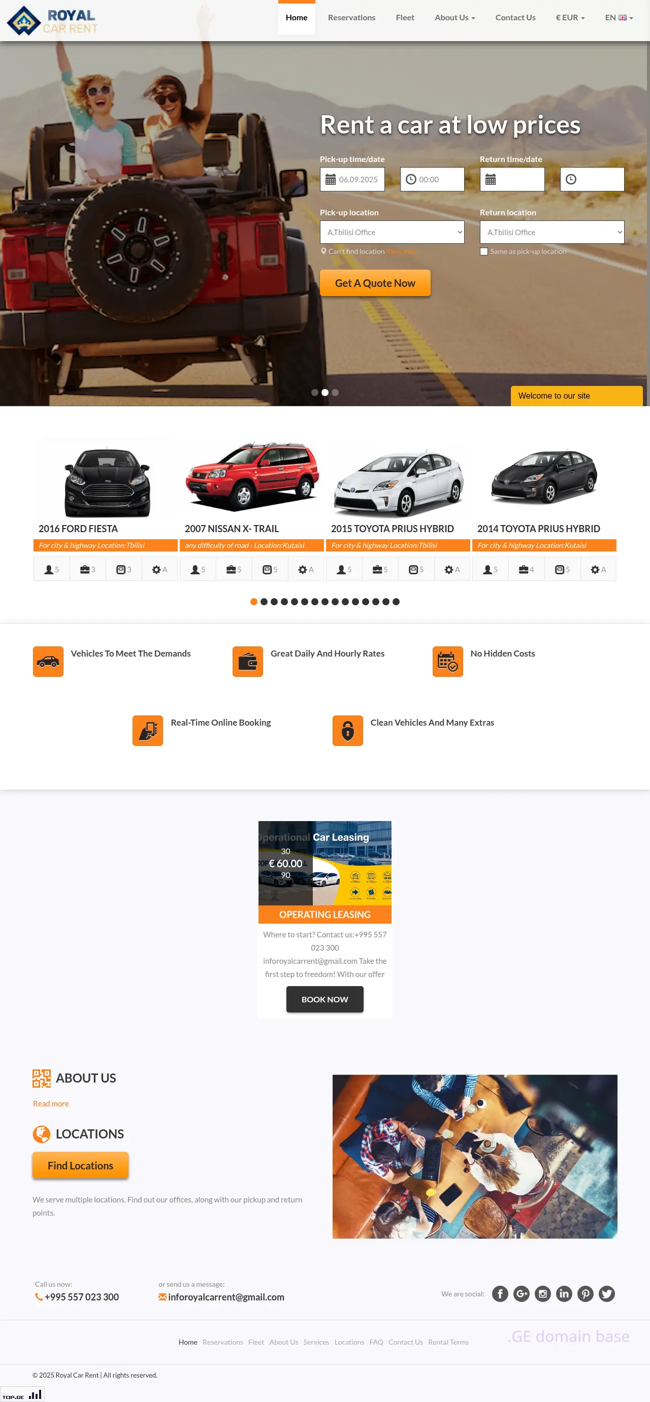 Screenshot of the site geocarrent.ge