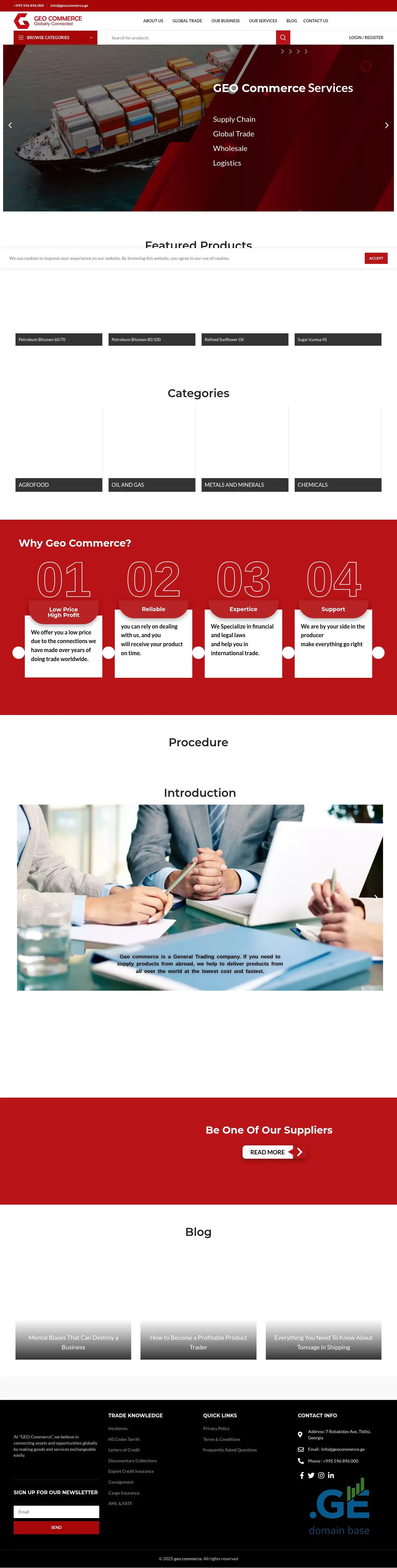 Screenshot of the site geocommerce.ge