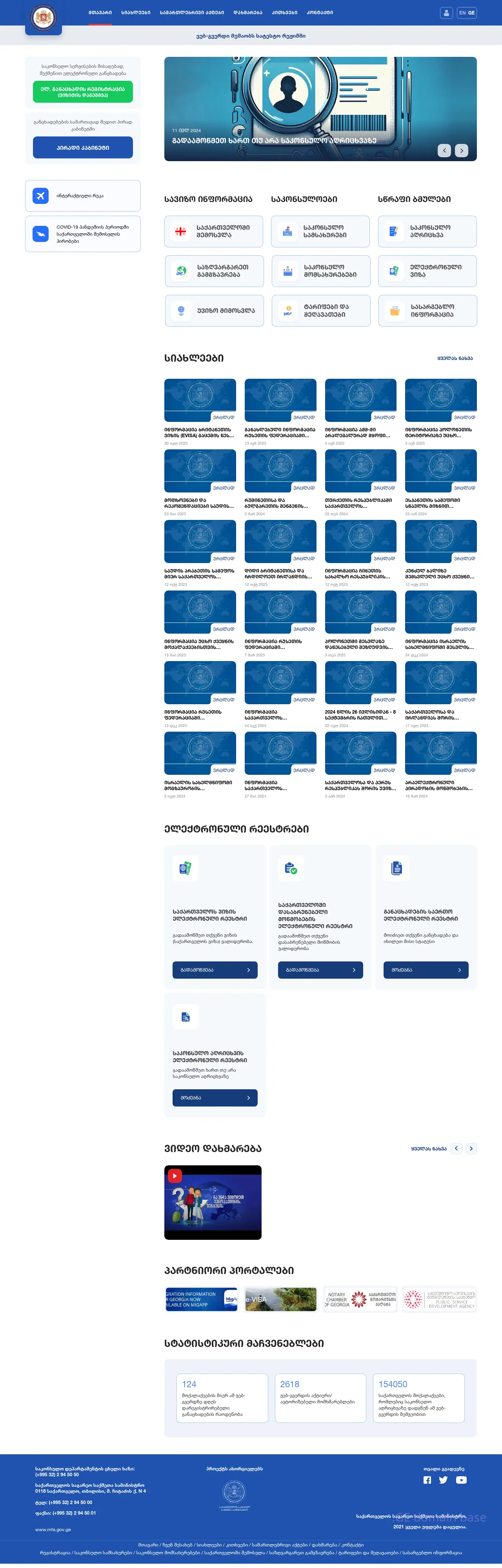 Screenshot of the site geoconsul.gov.ge