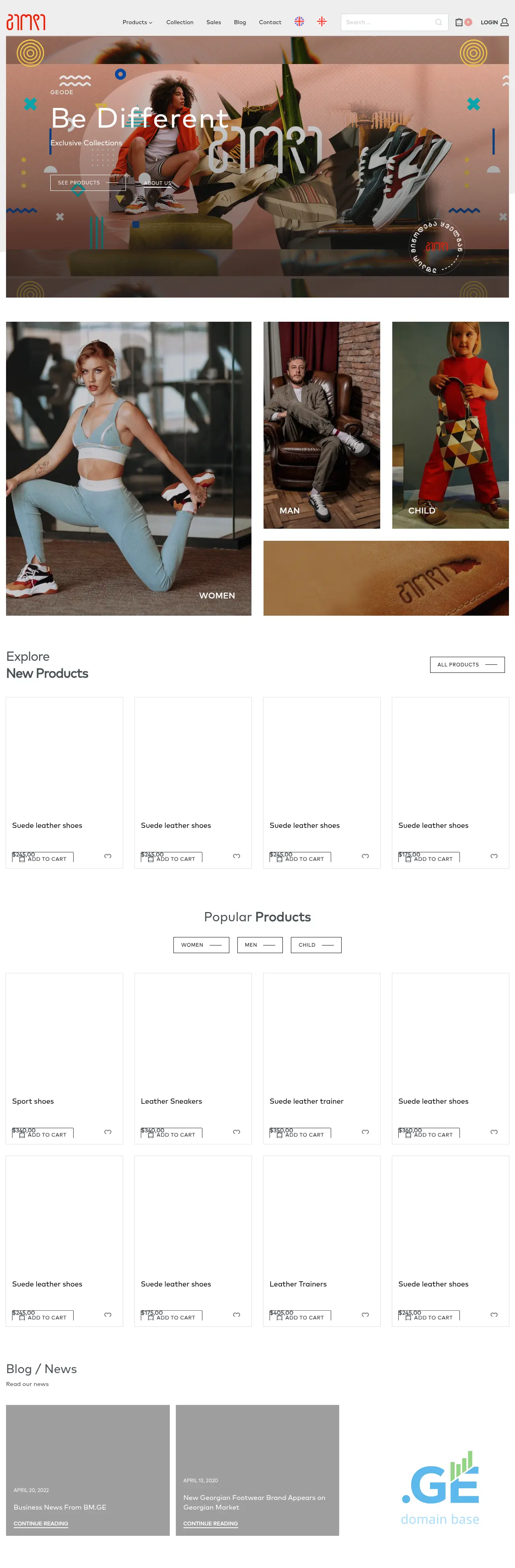 Screenshot of the site geode.ge