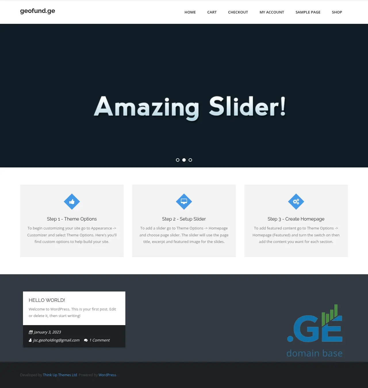 Screenshot of the site geofund.ge