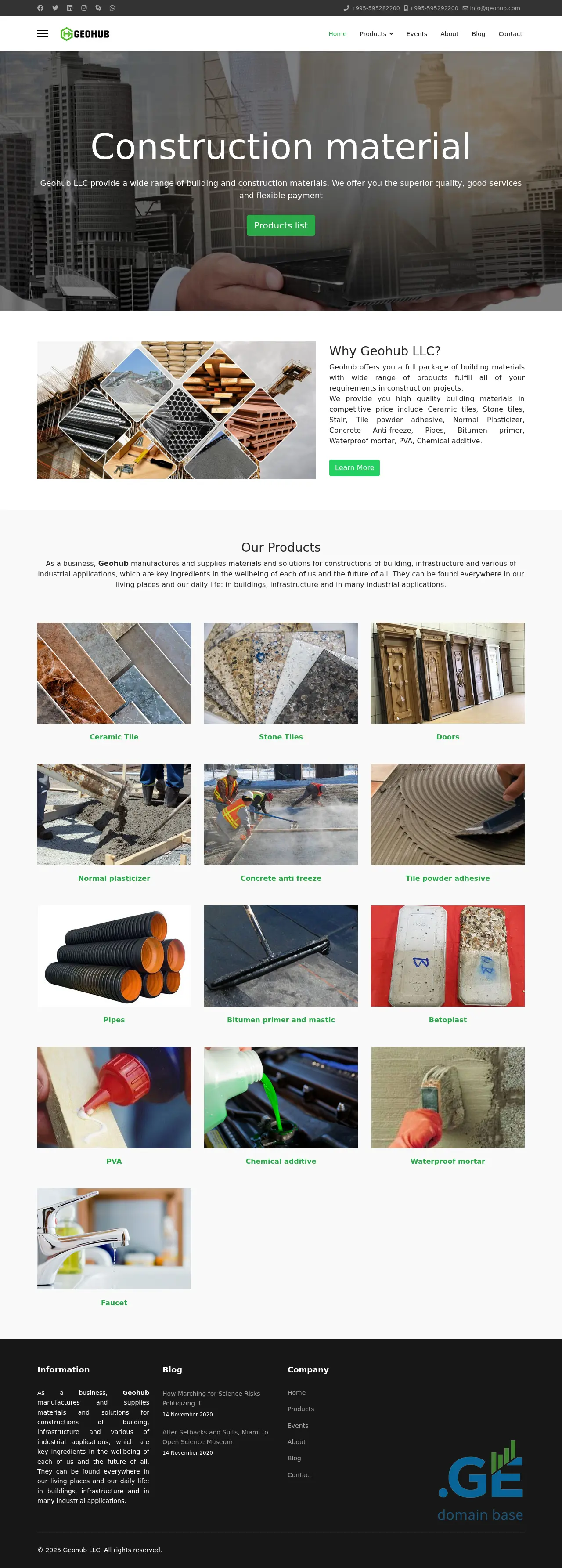 Screenshot of the site geohub.ge