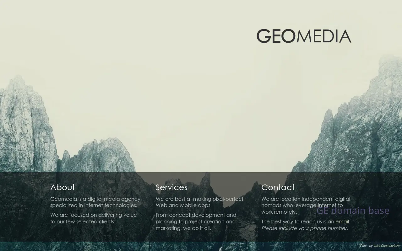 Screenshot of the site geomedia.ge