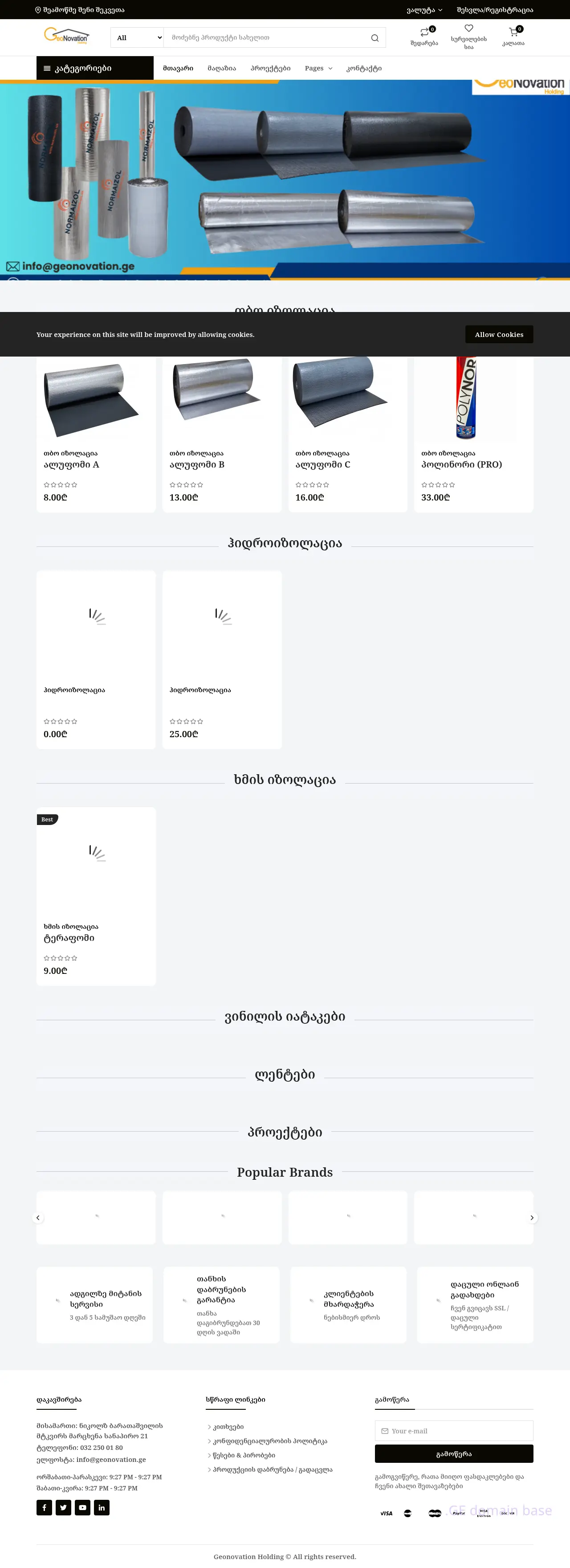 Screenshot of the site geonovation.ge