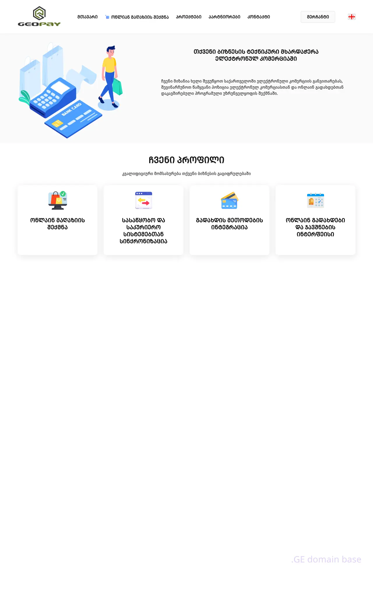 Screenshot of the site geopay.ge