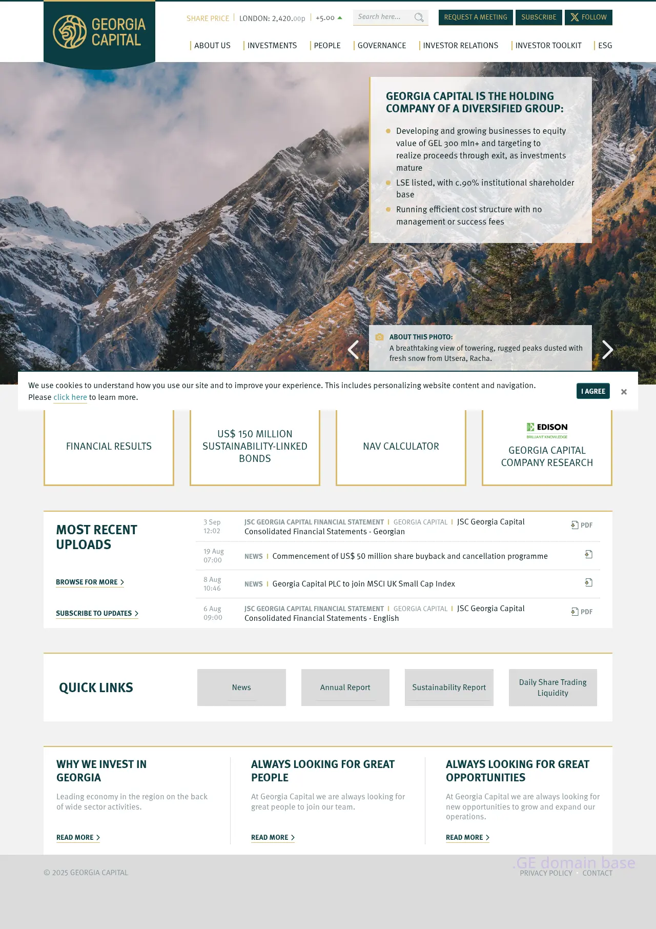 Screenshot of the site georgiacapital.ge