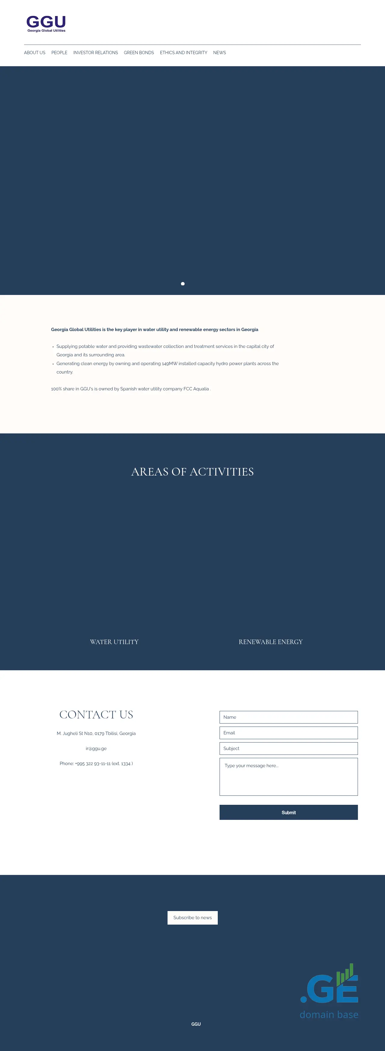 Screenshot of the site georgiaglobalutilities.ge