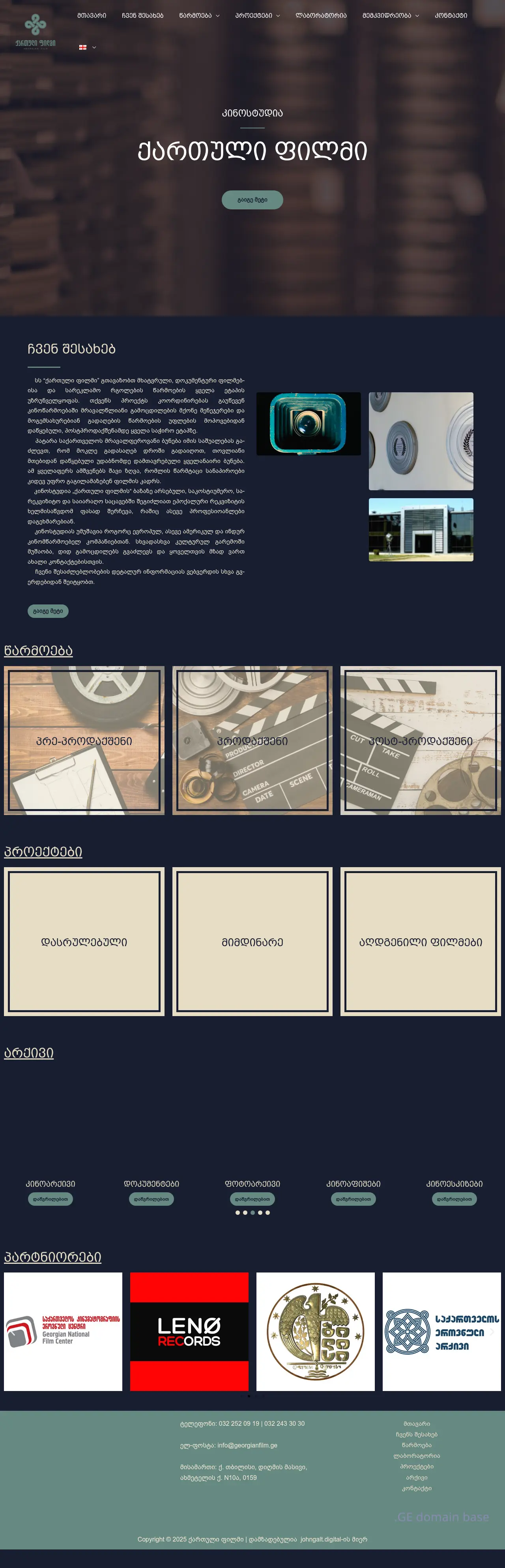 Screenshot of the site georgianfilm.ge