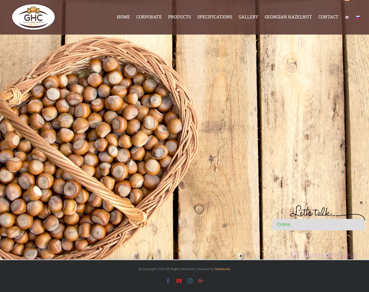 Screenshot of the site georgianhazelnuts.ge