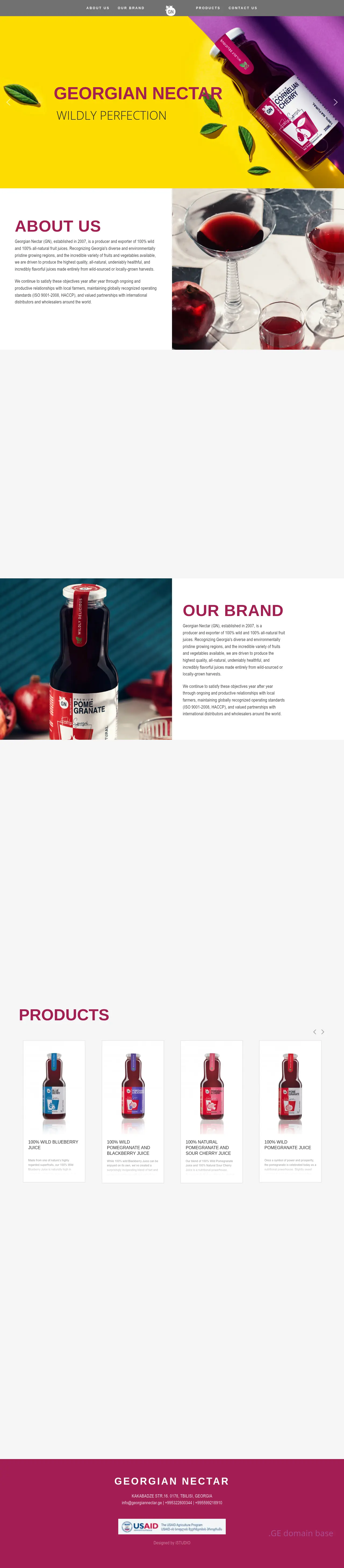 Screenshot of the site georgiannectar.ge