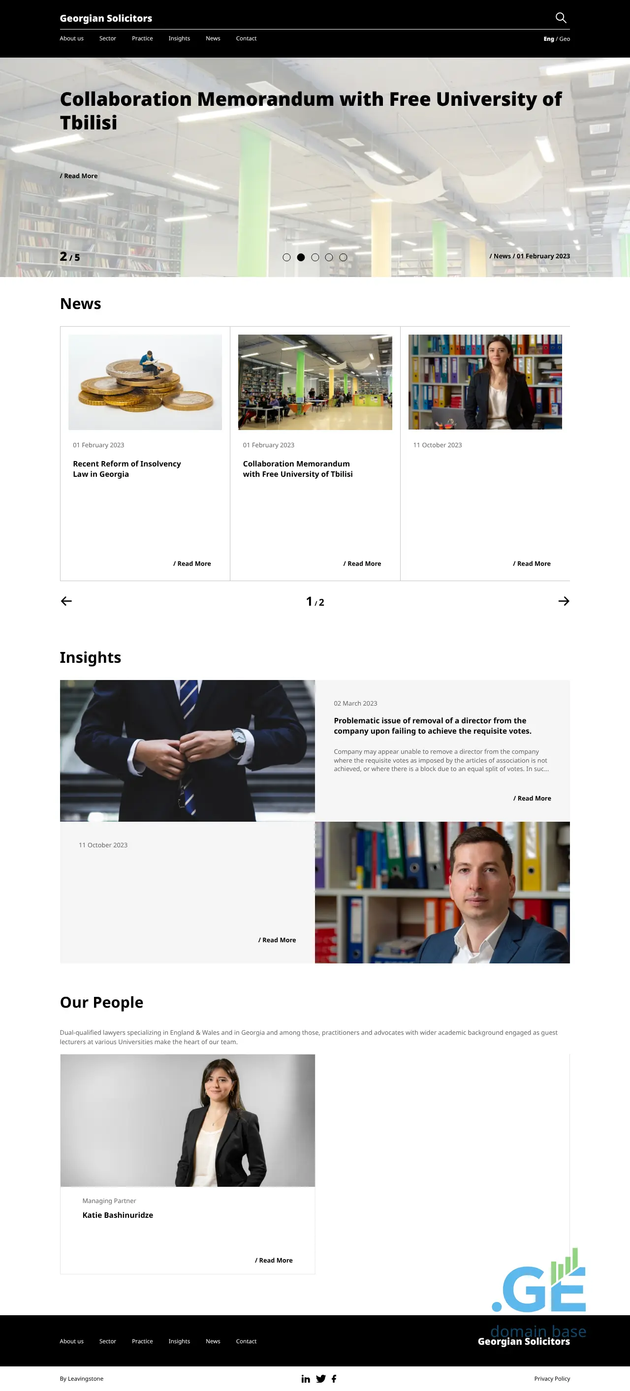Screenshot of the site georgiansolicitors.ge