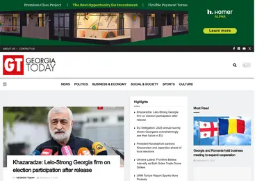 Screenshot of georgiatoday.ge
