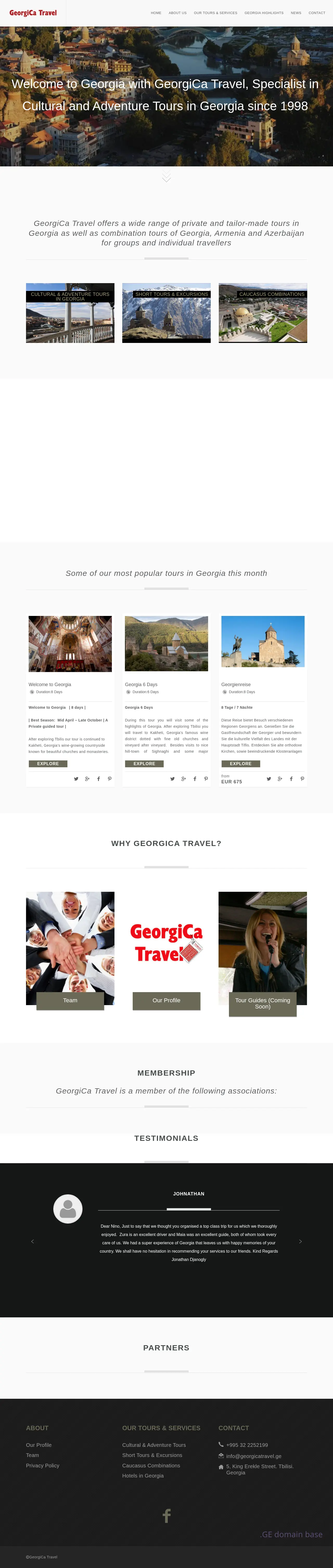 Screenshot of the site georgicatravel.ge