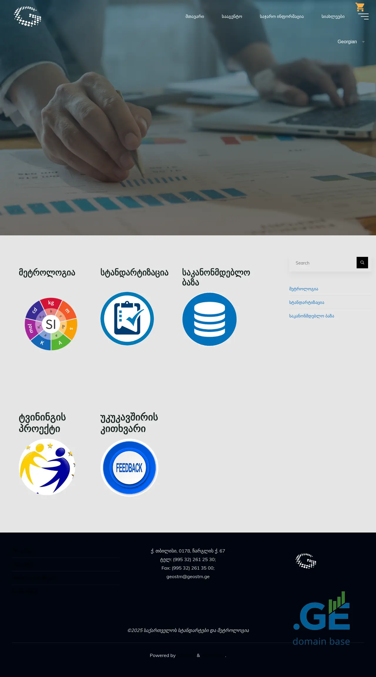 Screenshot of the site geostm.gov.ge