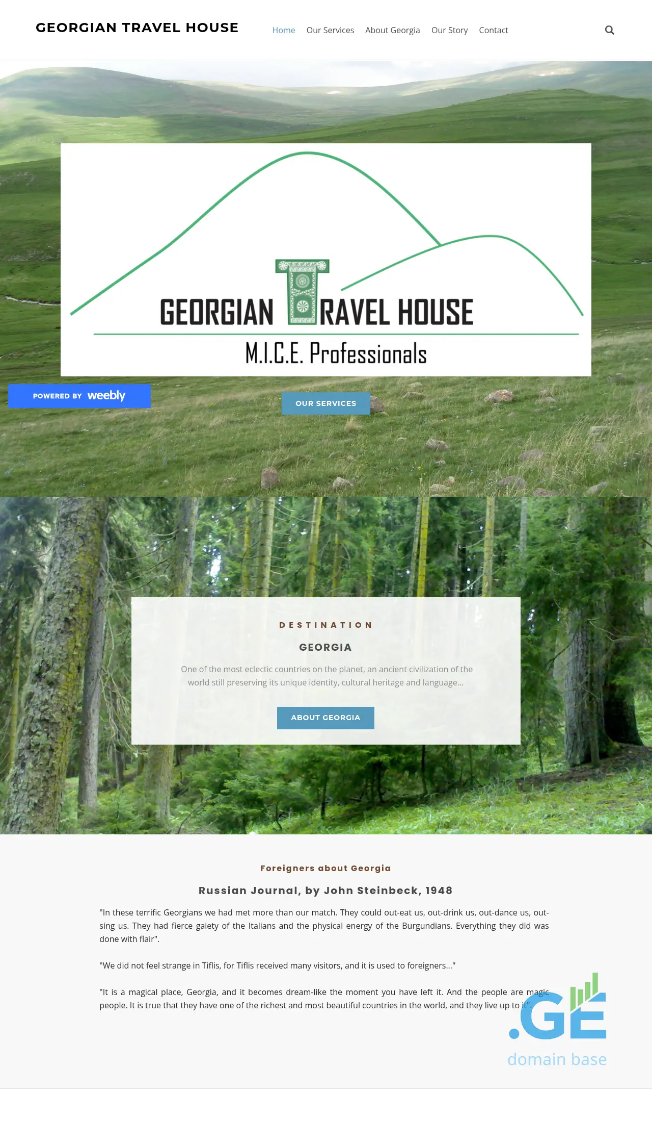 Screenshot of the site geotravelhouse.ge