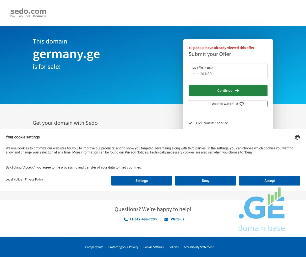 Screenshot of the site germany.ge