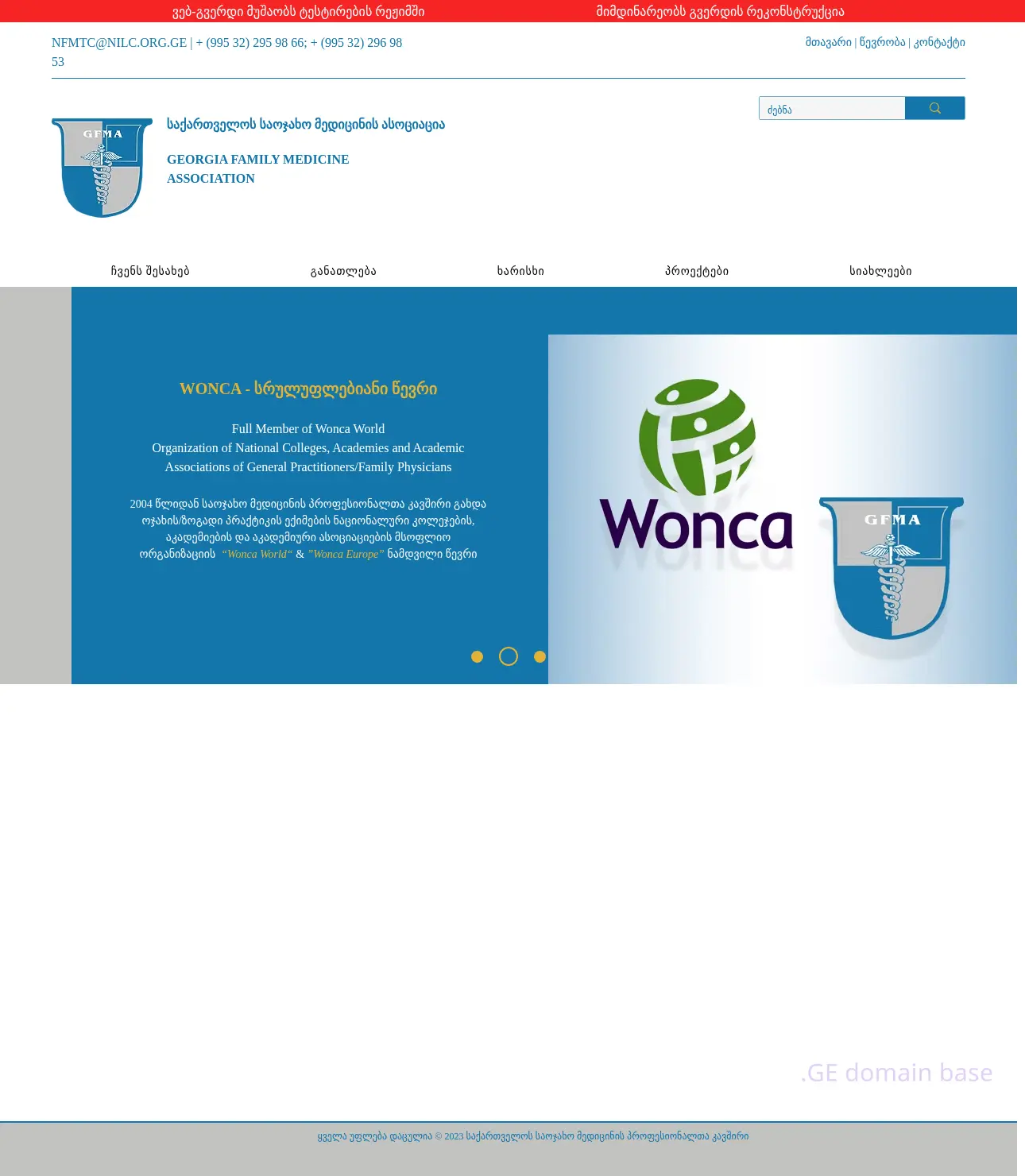 Screenshot of the site gfma.ge