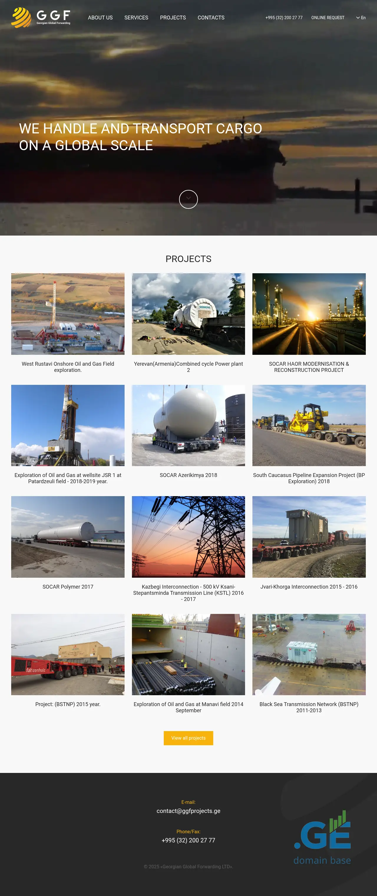 Screenshot of the site ggfprojects.ge