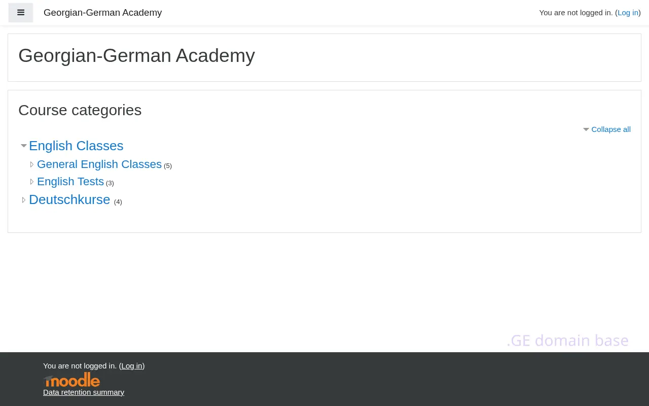 Screenshot of the site gguniclass.ge
