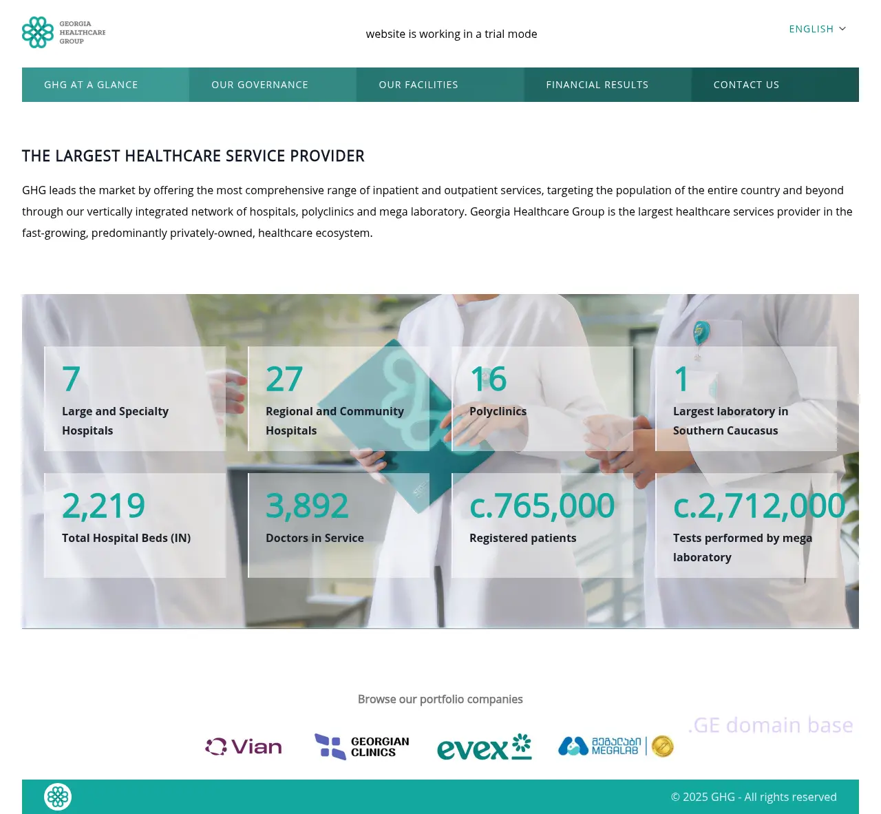 Screenshot of the site ghg.com.ge