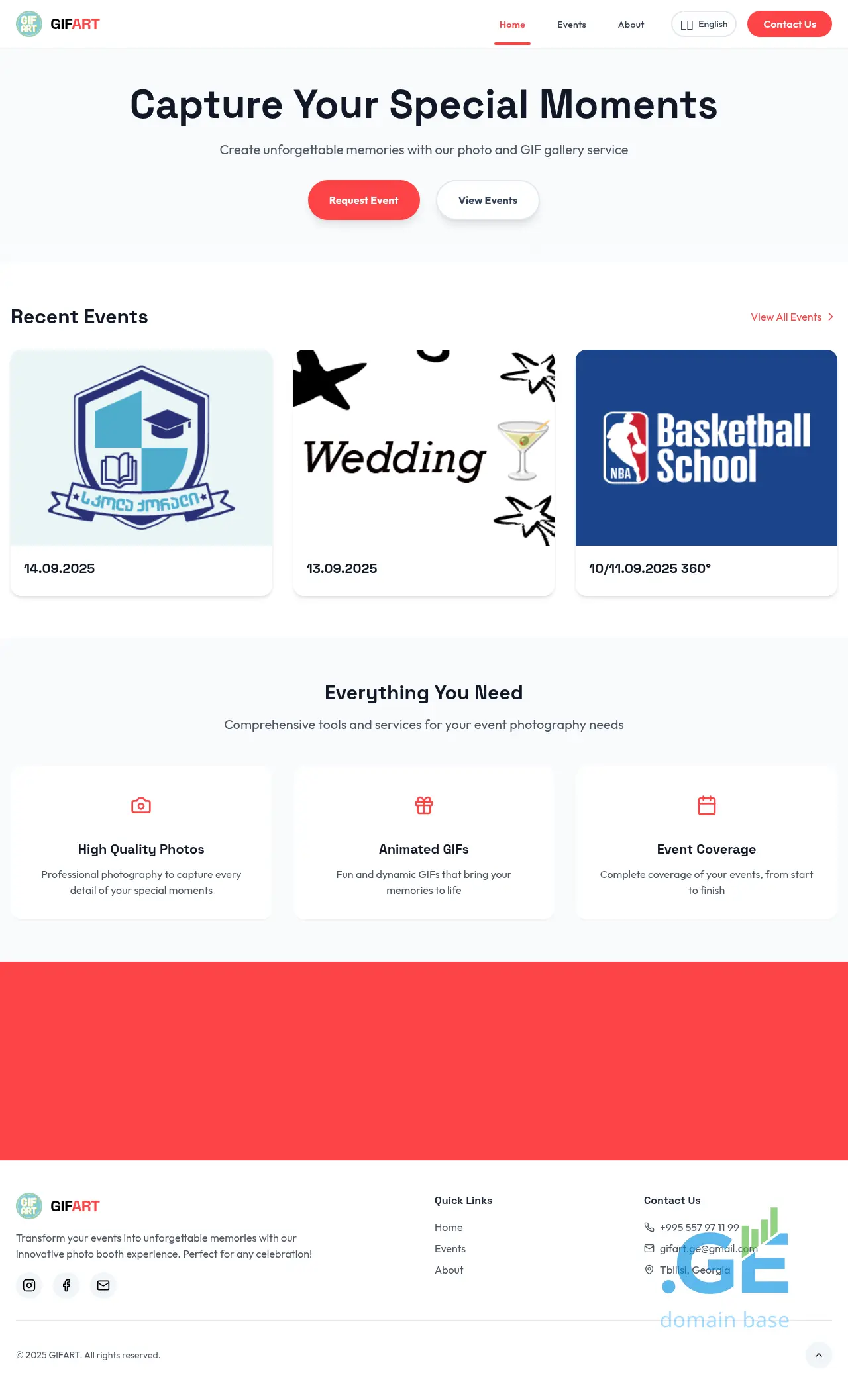Screenshot of the site gifart.ge