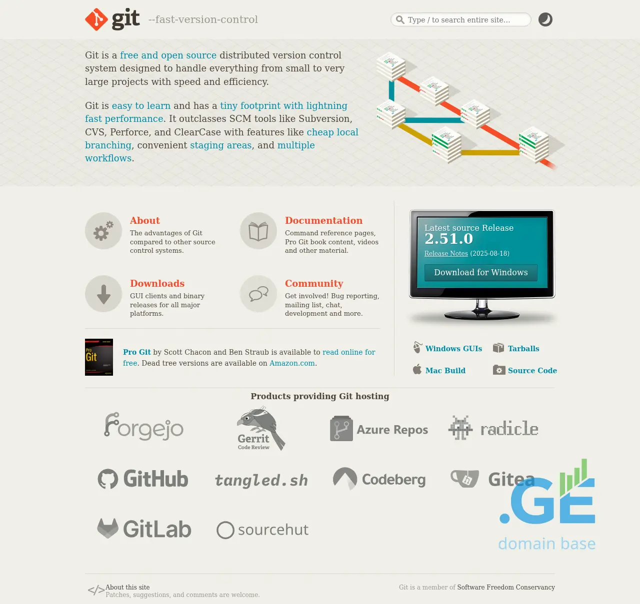 Screenshot of the site git.ge