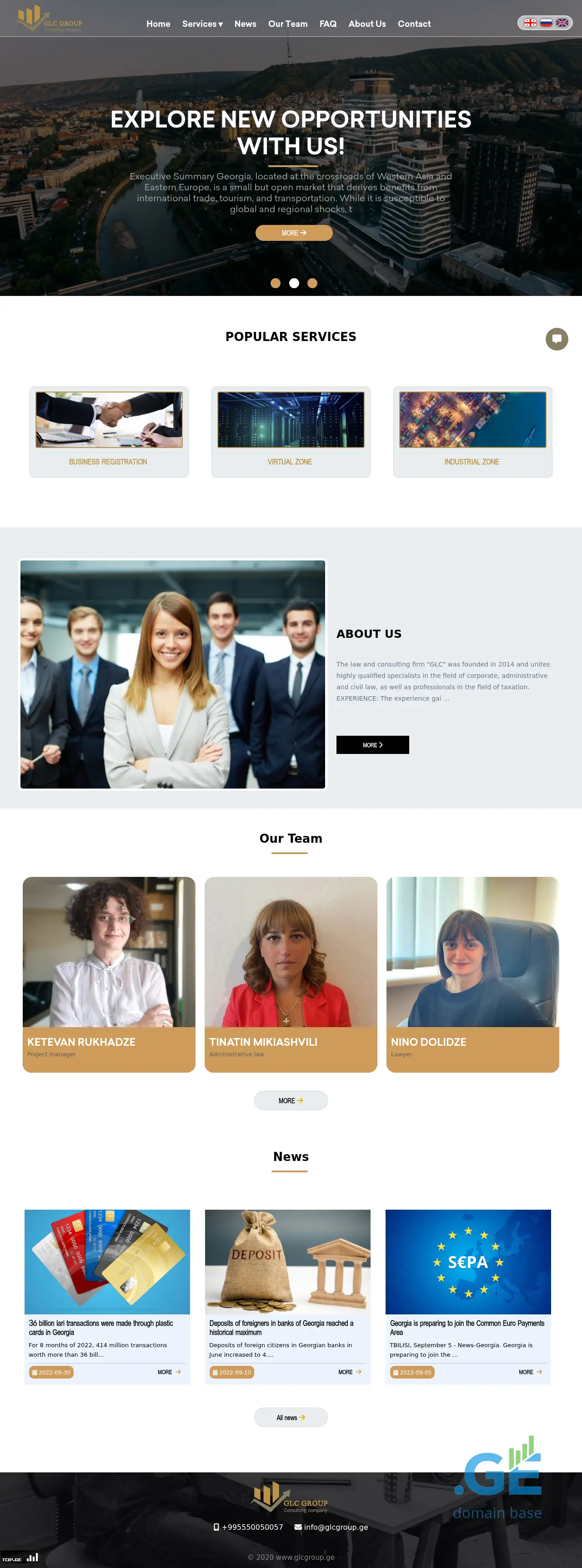 Screenshot of the site glcgroup.ge