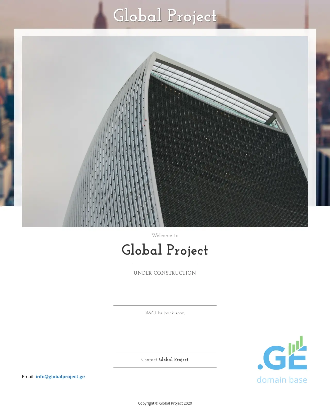 Screenshot of the site globalproject.ge