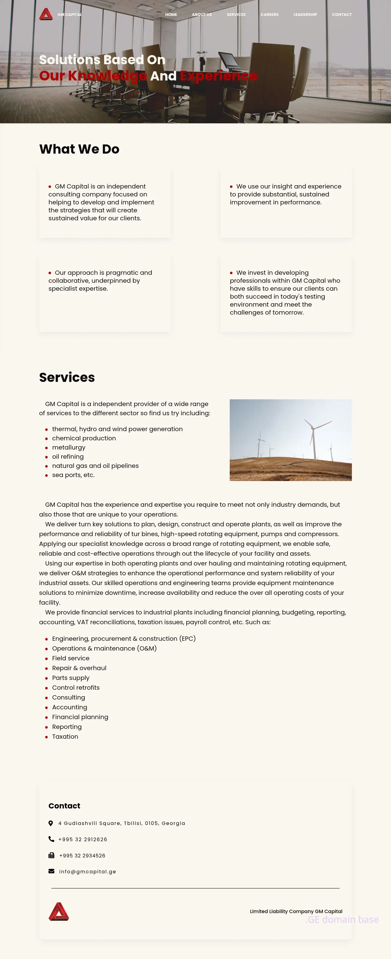 Screenshot of the site gmcapital.ge