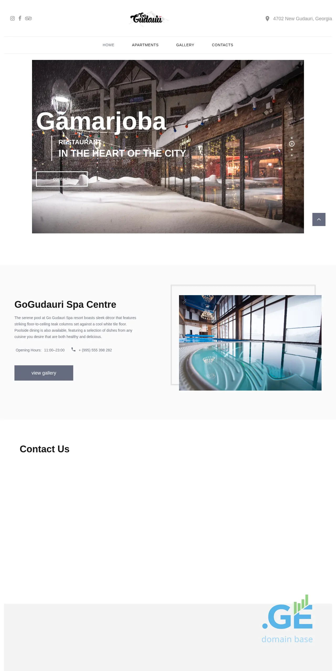 Screenshot of the site gogudauri.ge